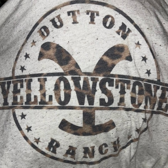 Yellowstone Dutton Ranch Graphic Tee | Leopard Print Logo Western T-Shirt (XXXL) - Picture 2 of 2